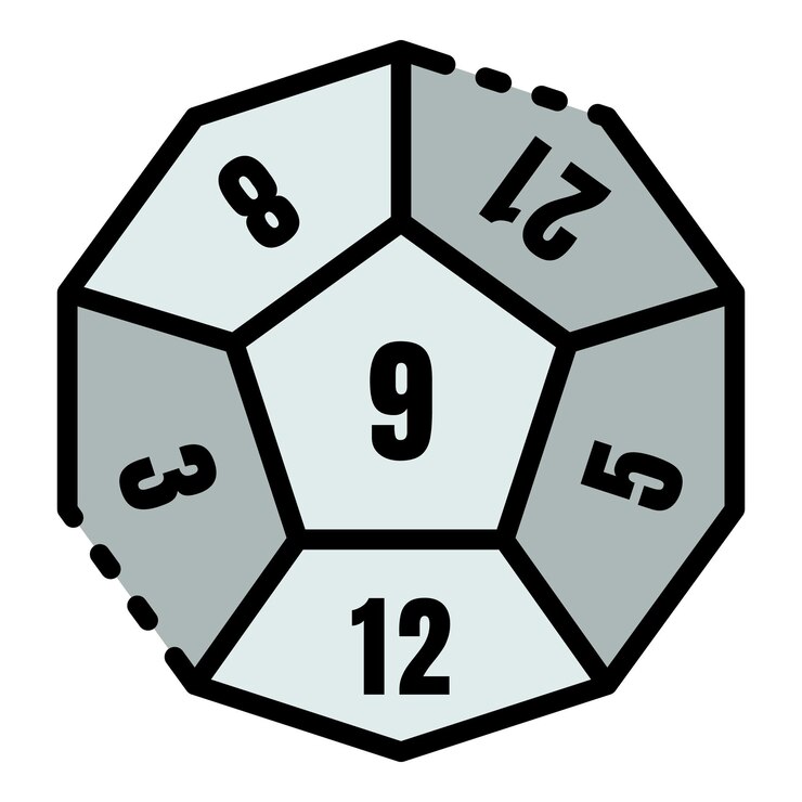 Vector número dados icono contorno número dados vector icono color plano aislado