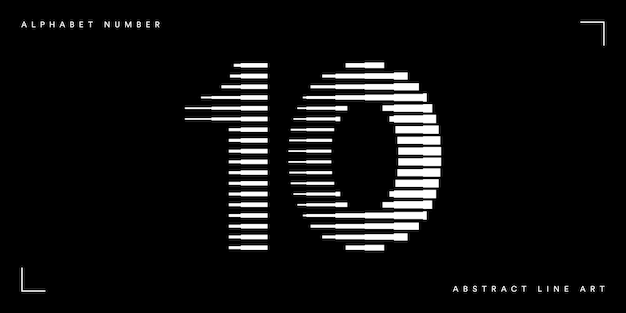 Número diez 10 líneas de logotipo abstracto ilustración de vector de arte moderno