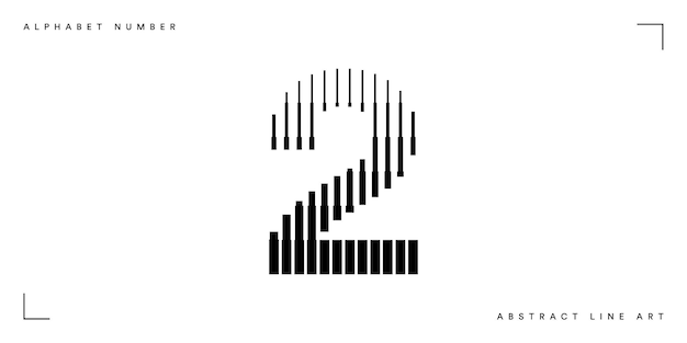 Número dos 2 líneas de logotipo resumen ilustración de vector de arte moderno
