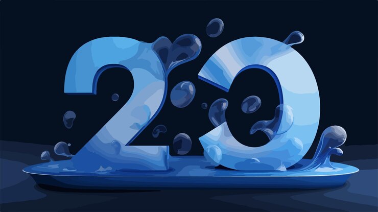 Vector el número en el hielo es azul.