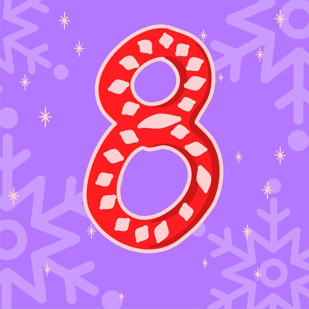 Número de invierno de Navidad de caramelo