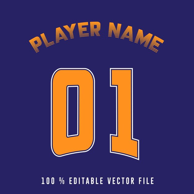 Número de jersey nombre del equipo de baloncesto efecto de texto imprimible vector editable