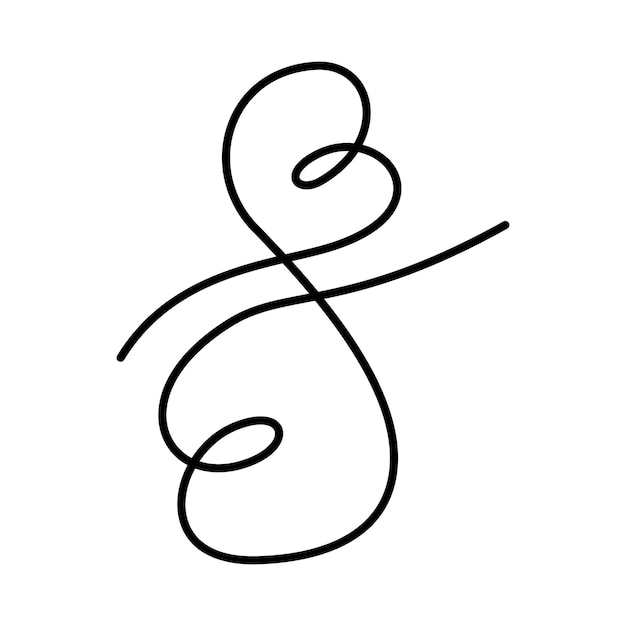 Número línea continua número ocho concepto de diseño de letras a mano en el estilo minimalista de arte de línea