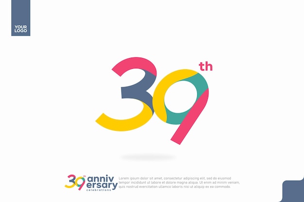 Número 39 logo icono diseño 39 cumpleaños logo número aniversario 39