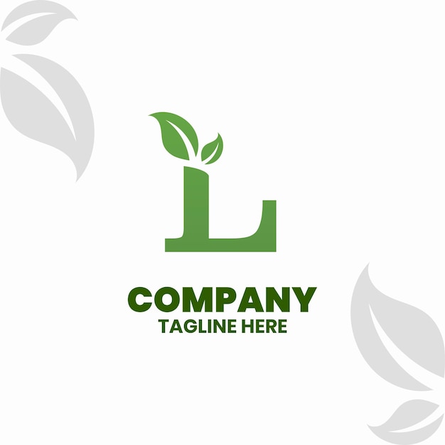 número de logotipo con concepto de hoja