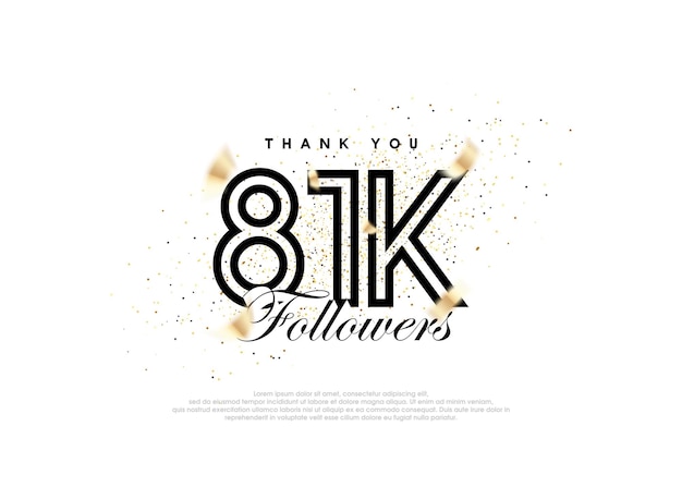 El número de seguidores de Black 81k es un vector de celebración del logro.