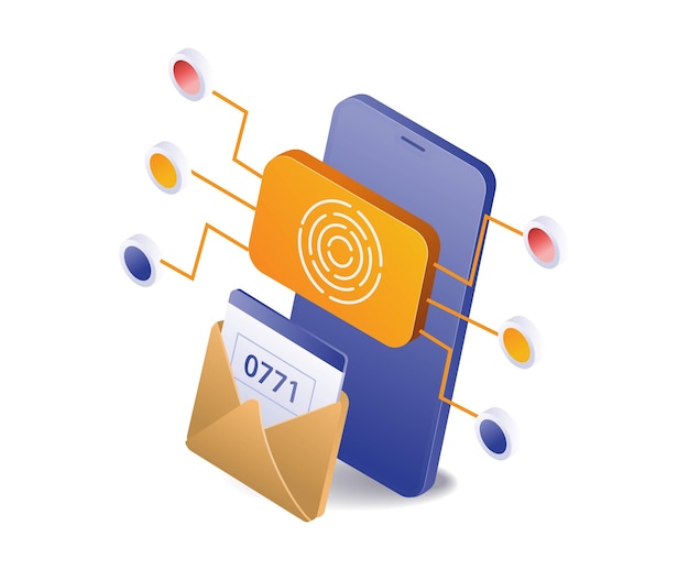 Número de seguridad de huellas dactilares e-mail de confirmación del teléfono inteligente