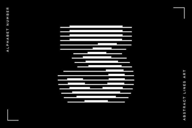 Número tres 3 líneas de logotipo abstracto ilustración de vector de arte moderno