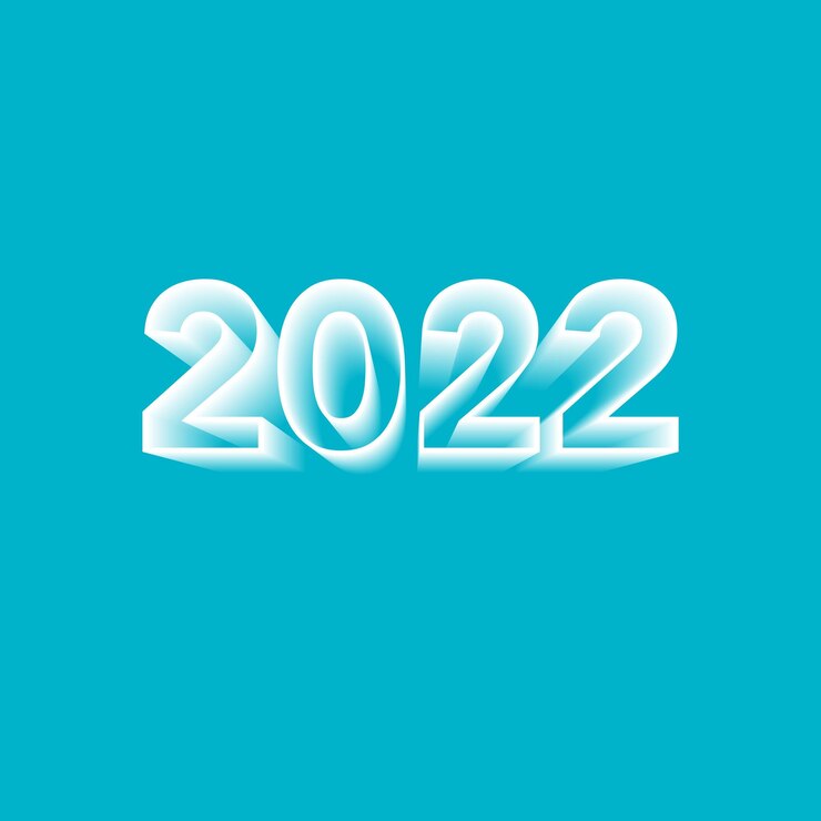 Vector números 2022 sobre fondo azul concepto decorativo