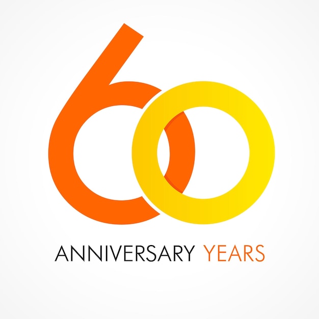 Vector números del 60 aniversario logotipo de 60 años tipografía creativa en negrita concepto de número top 60