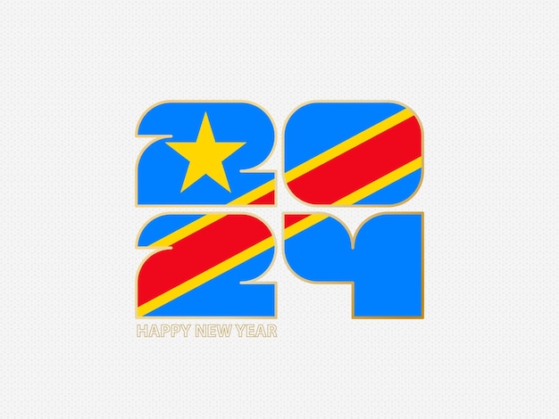 Vector números abstractos 2024 con bandera de la república democrática del congo