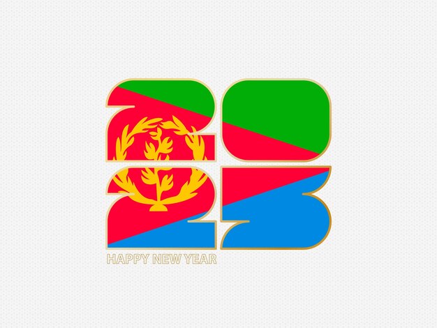 Números abstractos 2025 con la bandera de Eritrea