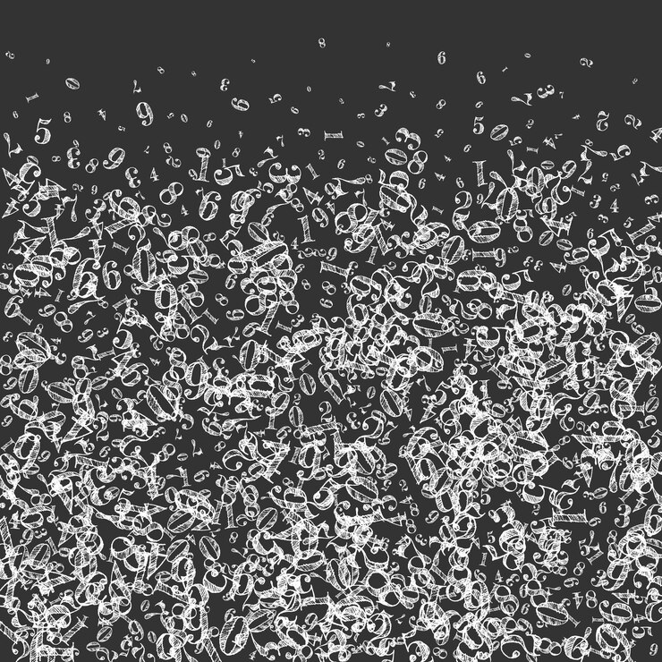 Vector números de caída concepto de estudio de matemáticas con vuelo
