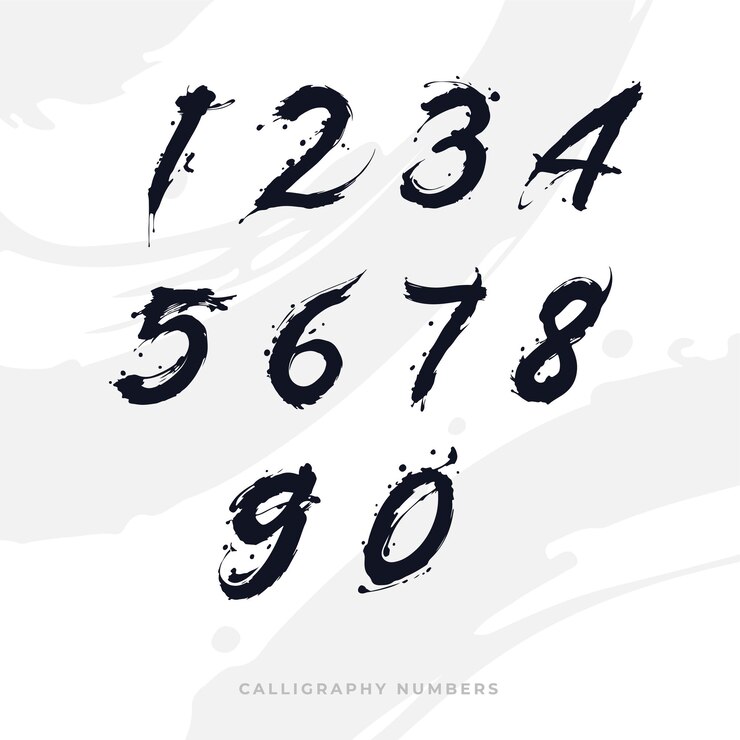 Vector números de caligrafía