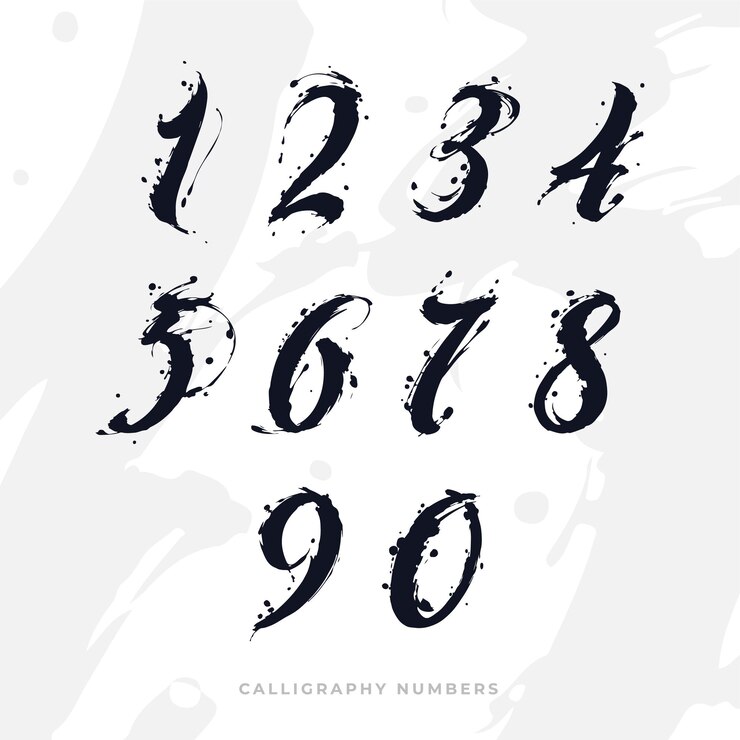 Vector números de caligrafía