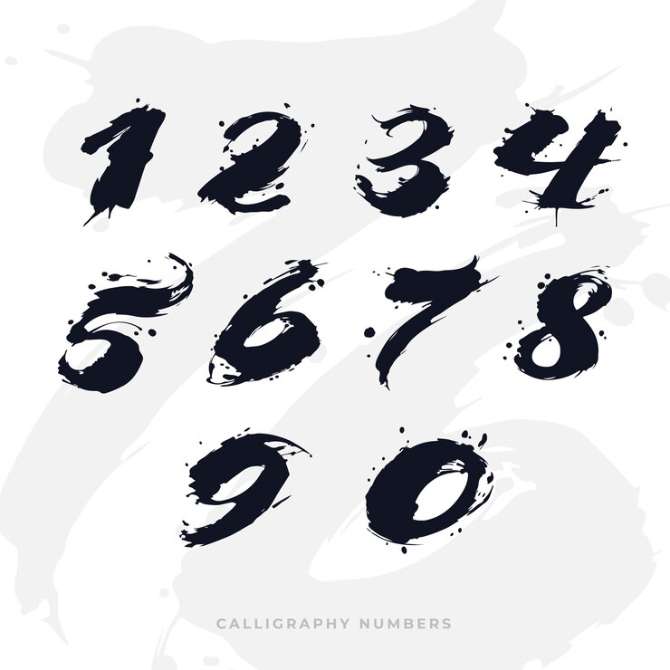 Vector números de caligrafía
