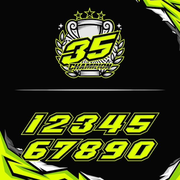números de carreras vectoriales para motocicletas y automóviles de arrastre