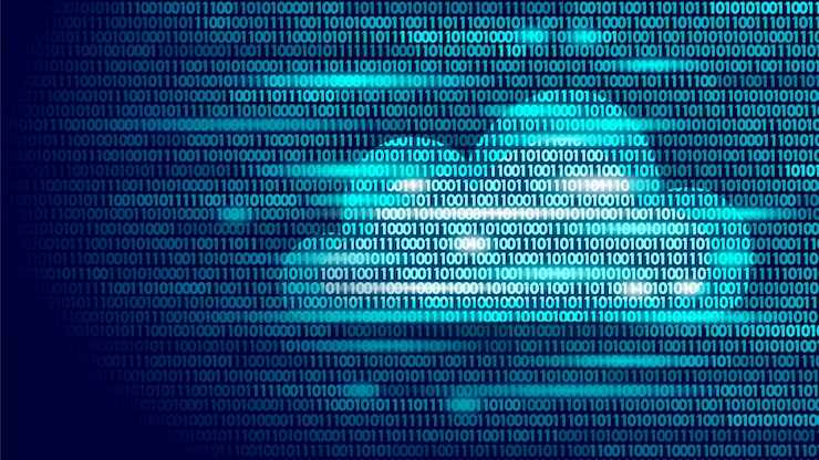 Vector números de código binario de almacenamiento en línea de computación en la nube