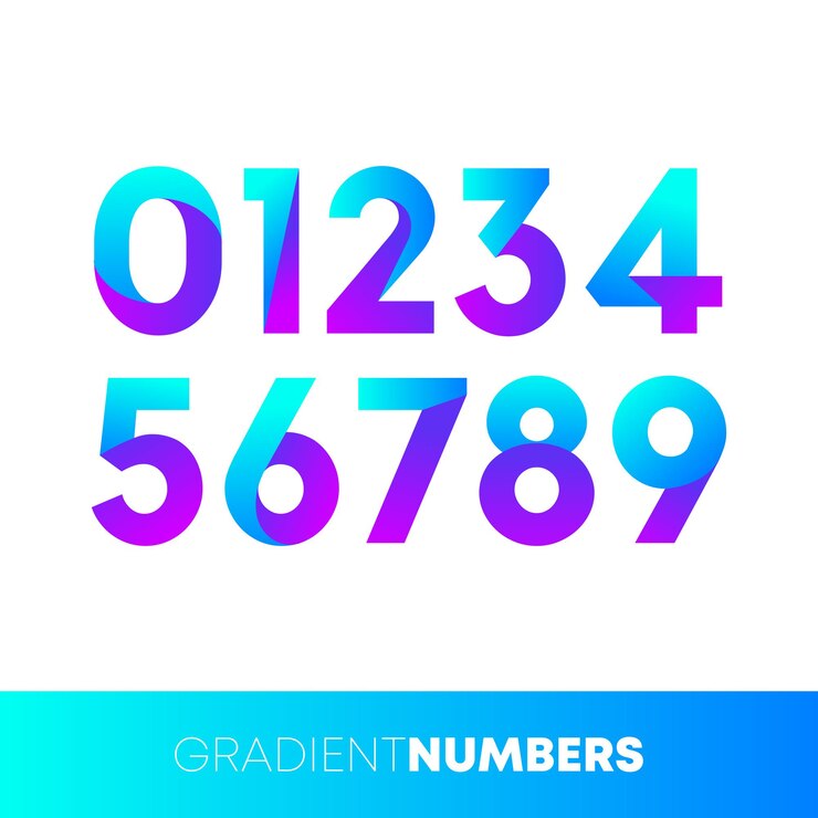 Vector números de degradado personalizados
