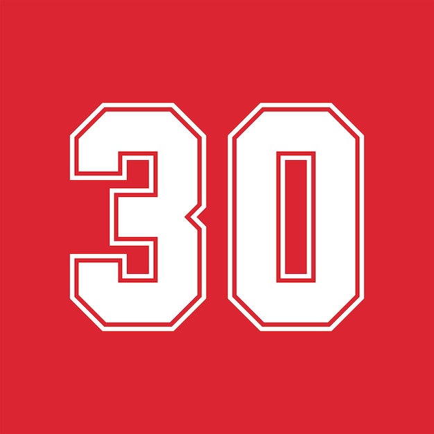 Números deportivos de baloncesto y béisbol 30