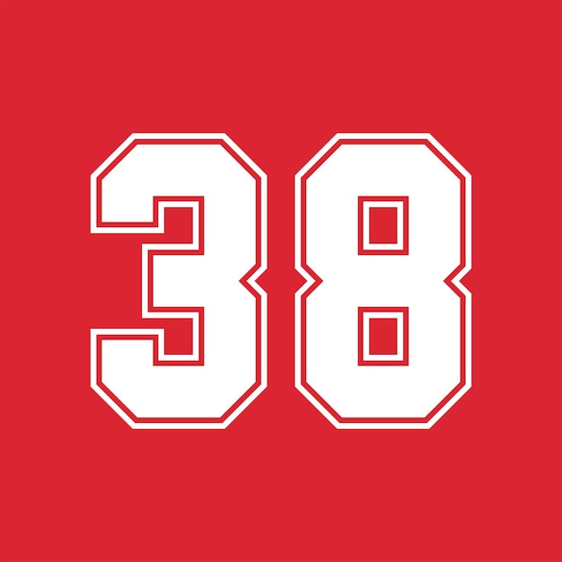 Números deportivos de baloncesto y béisbol 38