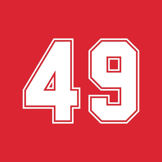 Números deportivos de baloncesto y béisbol 49
