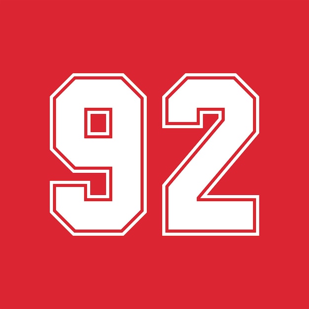 Números deportivos de baloncesto y béisbol 92