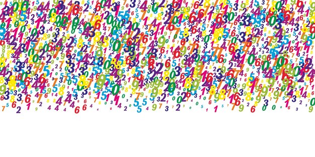 Números dispersos dígitos infantiles coloridos