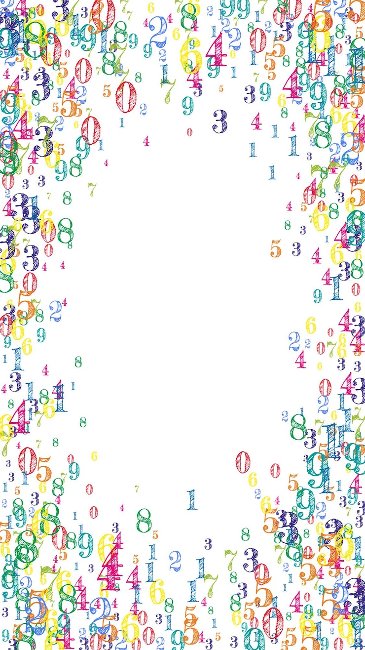Vector números dispersos dígitos infantiles coloridos