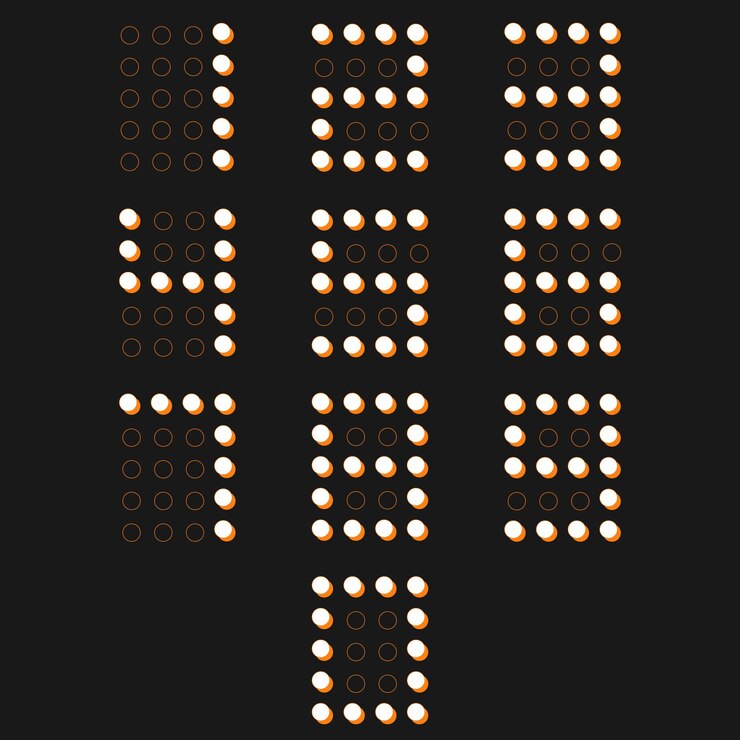 Vector números de elementos de vector de dígitos digitales