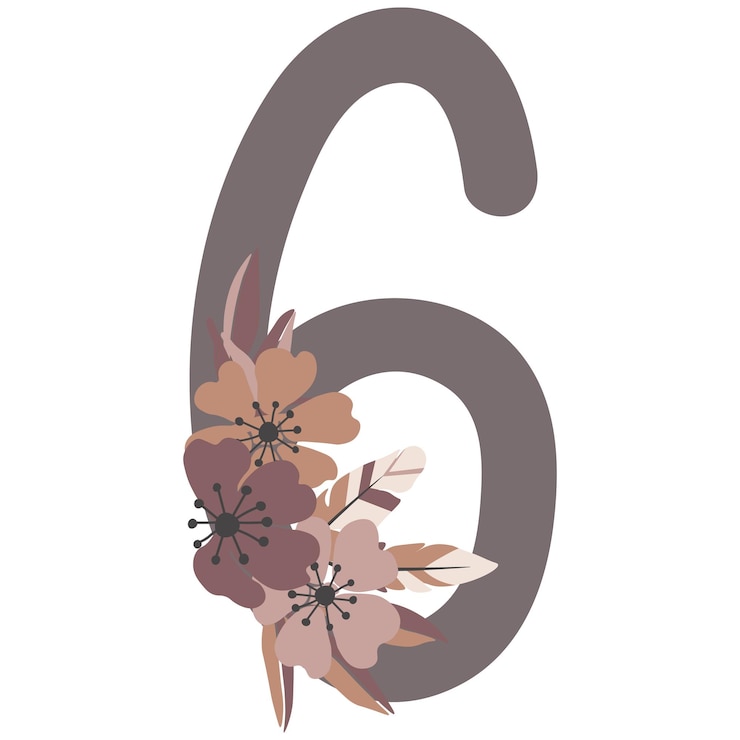 Vector números de flores, composiciones de flores, lindos elementos gráficos para crear tus propios diseños.