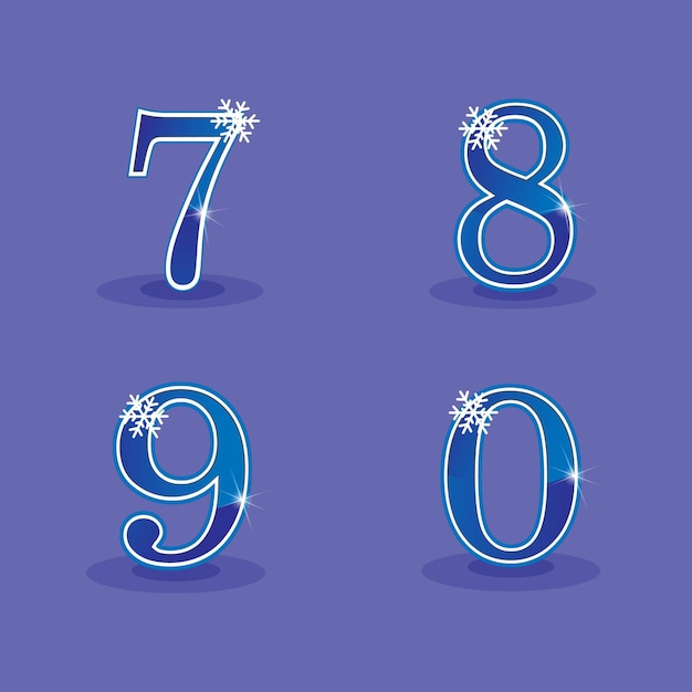 Números de hielo Ilustración vectorial de números