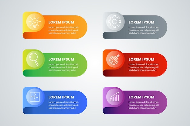 Vector números infográfico para las opciones de negocio pasos procesos