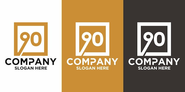 NÚMEROS INICIALES DE LOGO 9 0 COMBINACIÓN de cuadrados