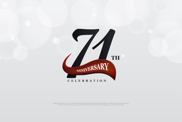 números negros apagados clásicos para la celebración del 71.º aniversario