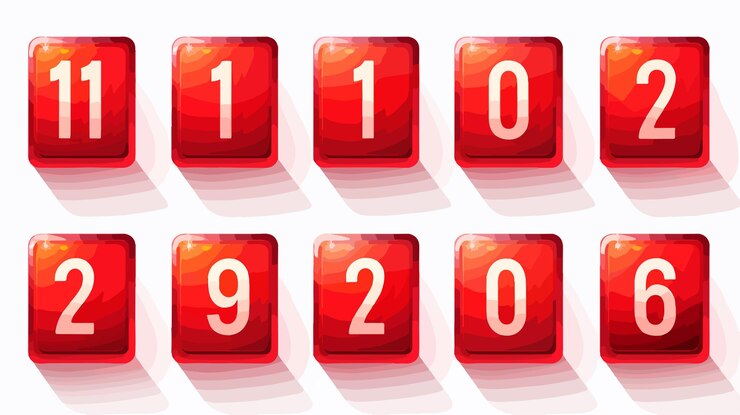 Vector números rojos vibrantes para carteles con descuento