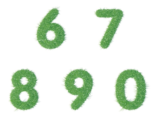 números seis siete ocho nueve cero textura hierba verde