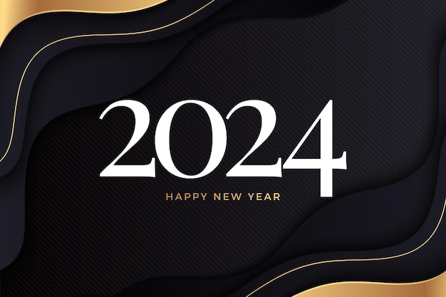 Vector números simples y hermosos para un banner de año nuevo 2024 logotipo del número 2024