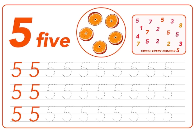 Números de tarjetas para niños Materiales de aprendizaje Números de aprendizaje Ficha de trabajo de práctica de números de rastreo