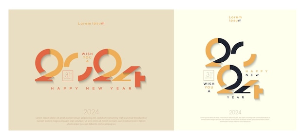 Números únicos y raros con un estilo diferente para la celebración del año nuevo de 2024