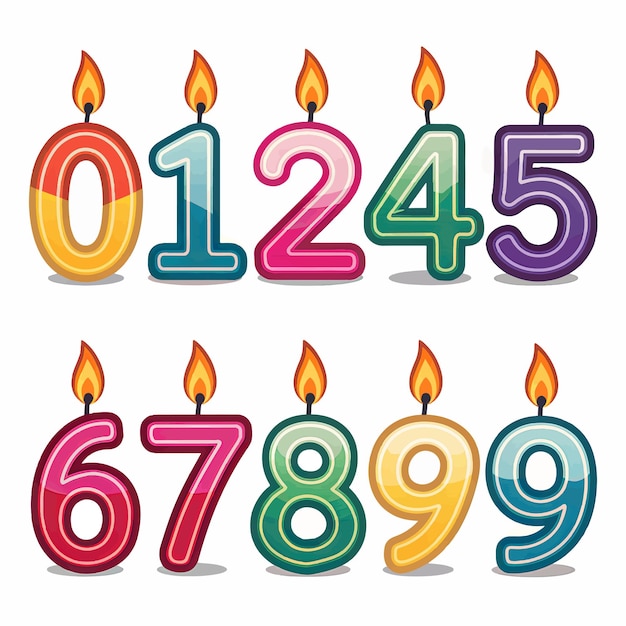 Números de velas de cumpleaños