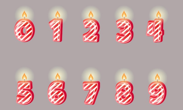 Números de velas de pastel