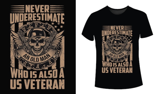 nunca subestimes a un anciano que también es un veterano estadounidense, una ilustración veterana estadounidense