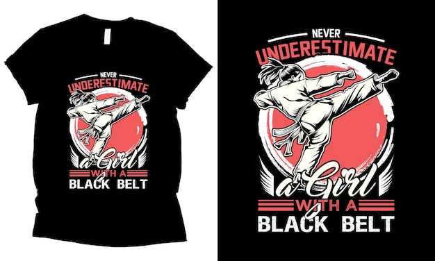 Nunca subestimes a una chica con un cinturón negro de karate diseño de camiseta de amor