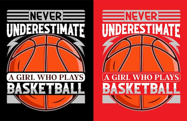 Nunca subestimes a una chica que juega baloncesto Diseño de camiseta de baloncesto