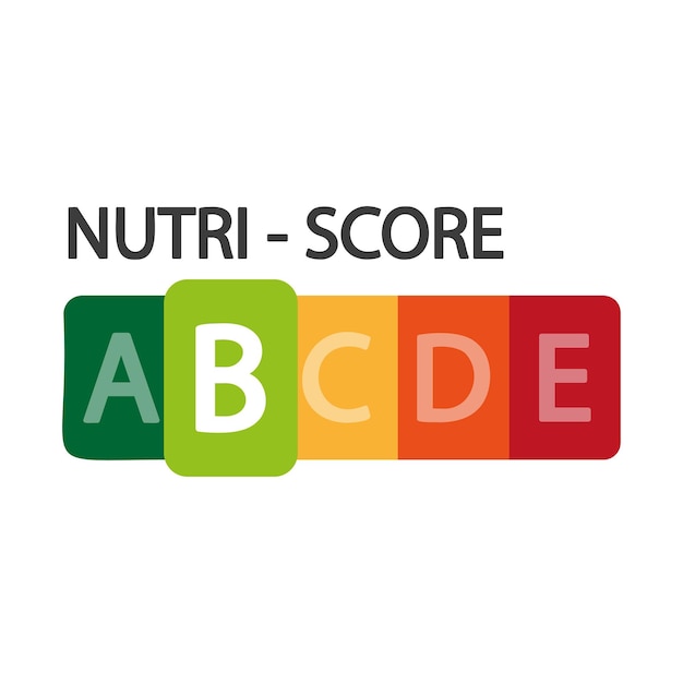 Nutri Score etiqueta oficial B score ilustración vectorial