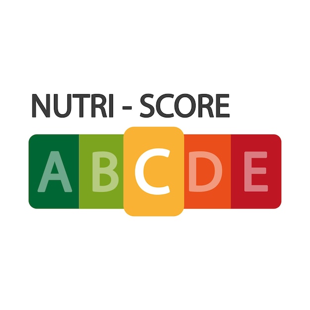 Vector nutri score etiqueta oficial c score ilustración vectorial