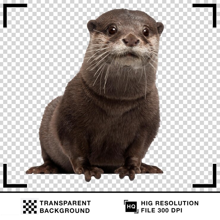 Vector la nutria asiática de garras pequeñas aislada en un fondo transparente la nutria asiatica de garras pequeños realista en