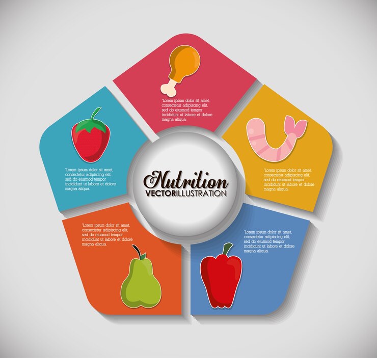 Vector nutrición y concepto orgánico