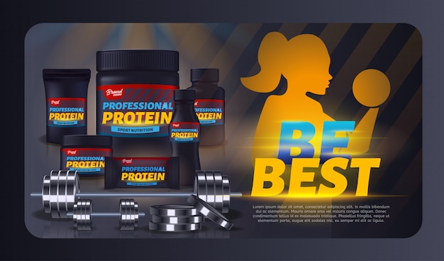 Nutrición Deportiva, Envase de Proteína Suero Suplemento Envase